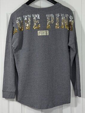 Victoria's Secret LOVE PINK sequin crew neck sweatshirt